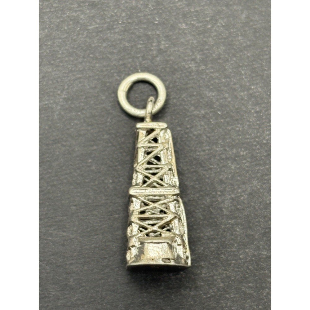 Vintage Sterling Silver Oil Derrick Charm 925 G31